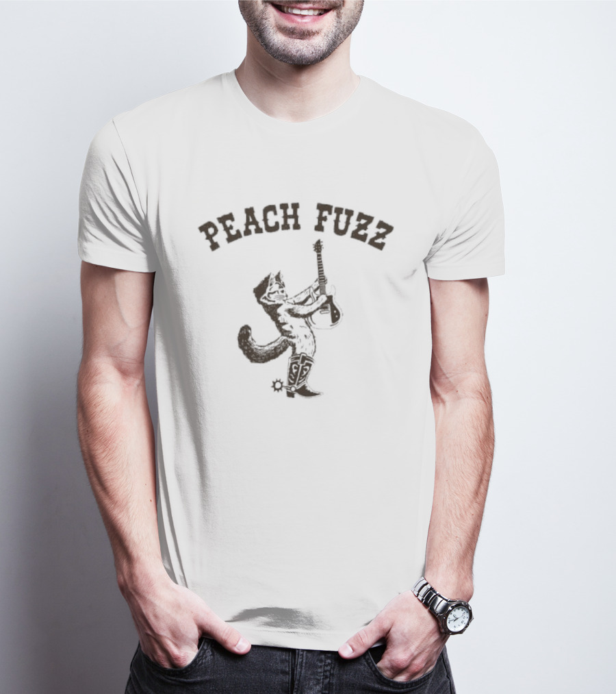 Peach Fuzz Cowboy Cat Smoking T-Shirt