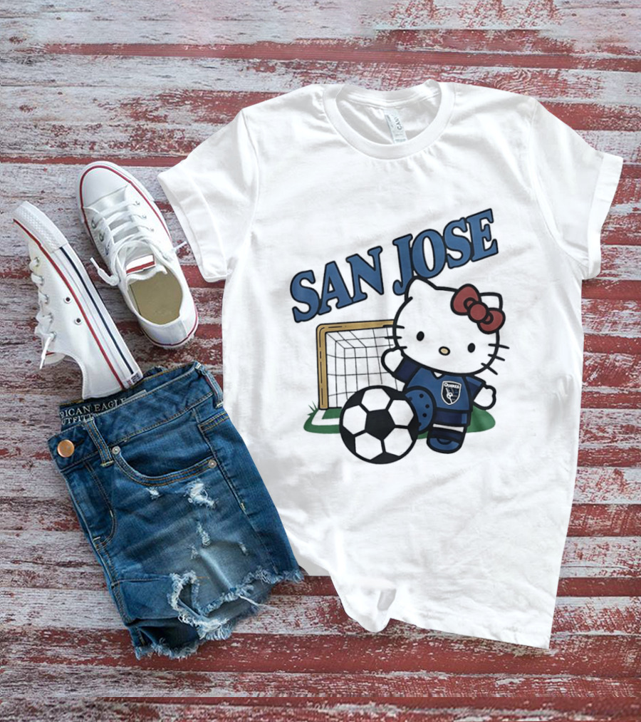 San Jose Earthquakes FC Hello Kitty Soccer Collaboration T-Shirt