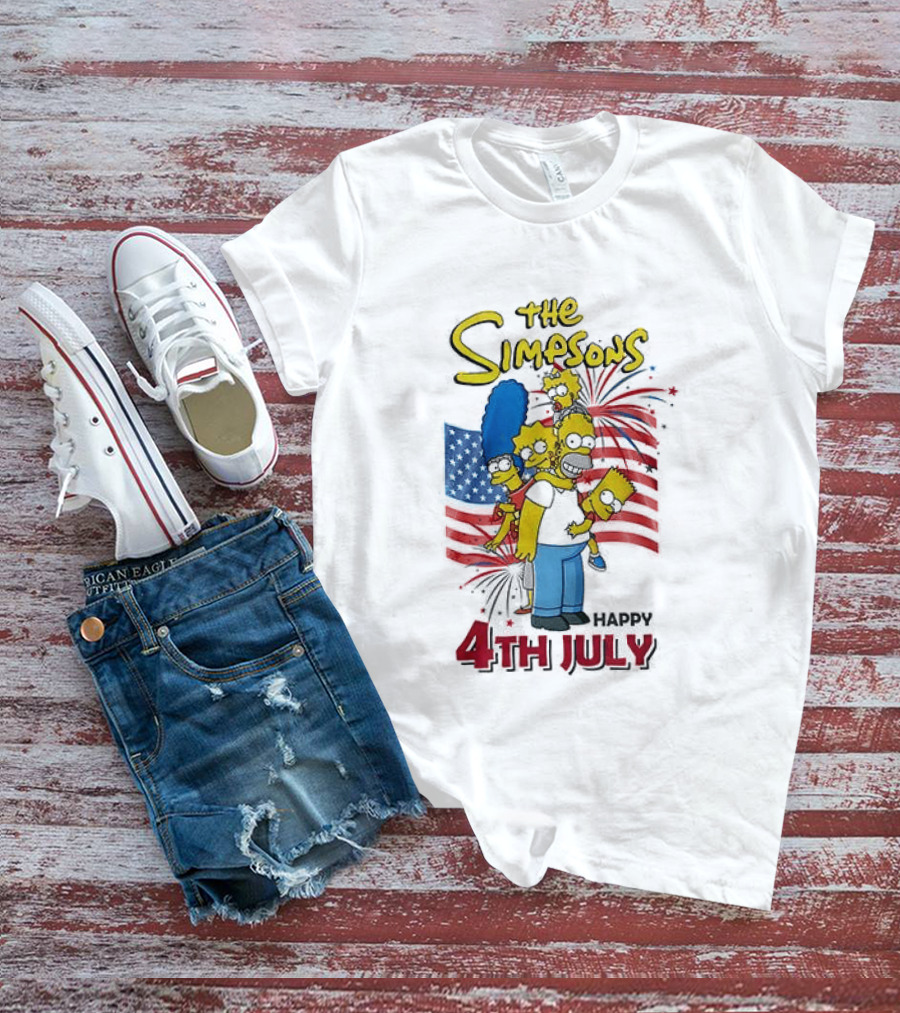 The Simpsons 4th July 250th USA Anniversary Celebration T-Shirt