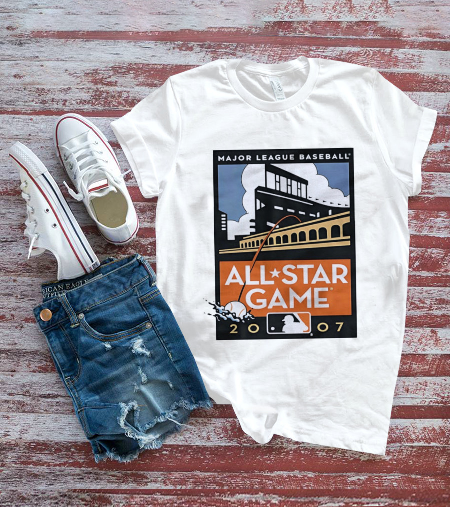 Major League Baseball All Star Game 2007 Stadium Illustrations T-Shirt