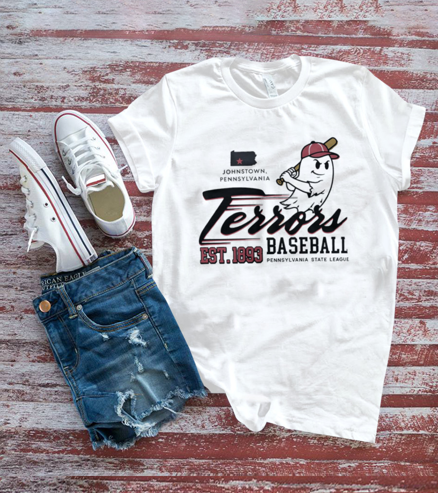 Johnstown Terrors Baseball Pennsylvania State League Est 1893 Ghost T-Shirt