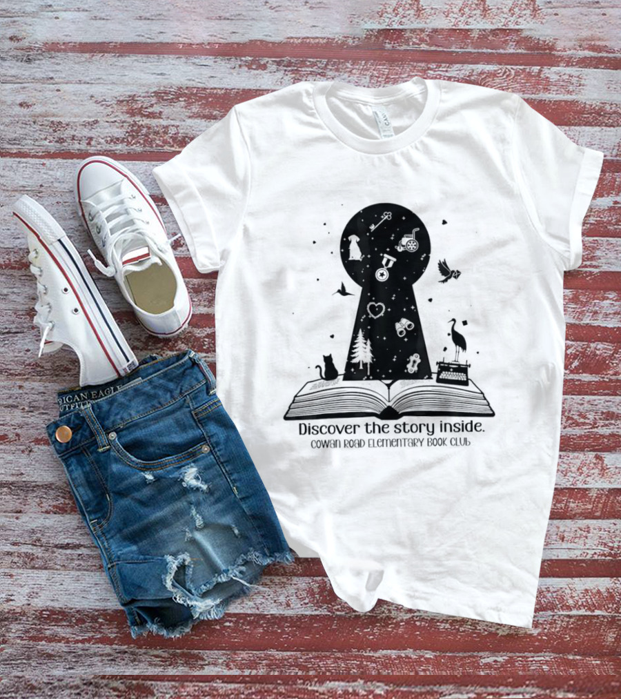 Cowan Road Elementary Book Club Discover The Story Inside Keyhole T-Shirt