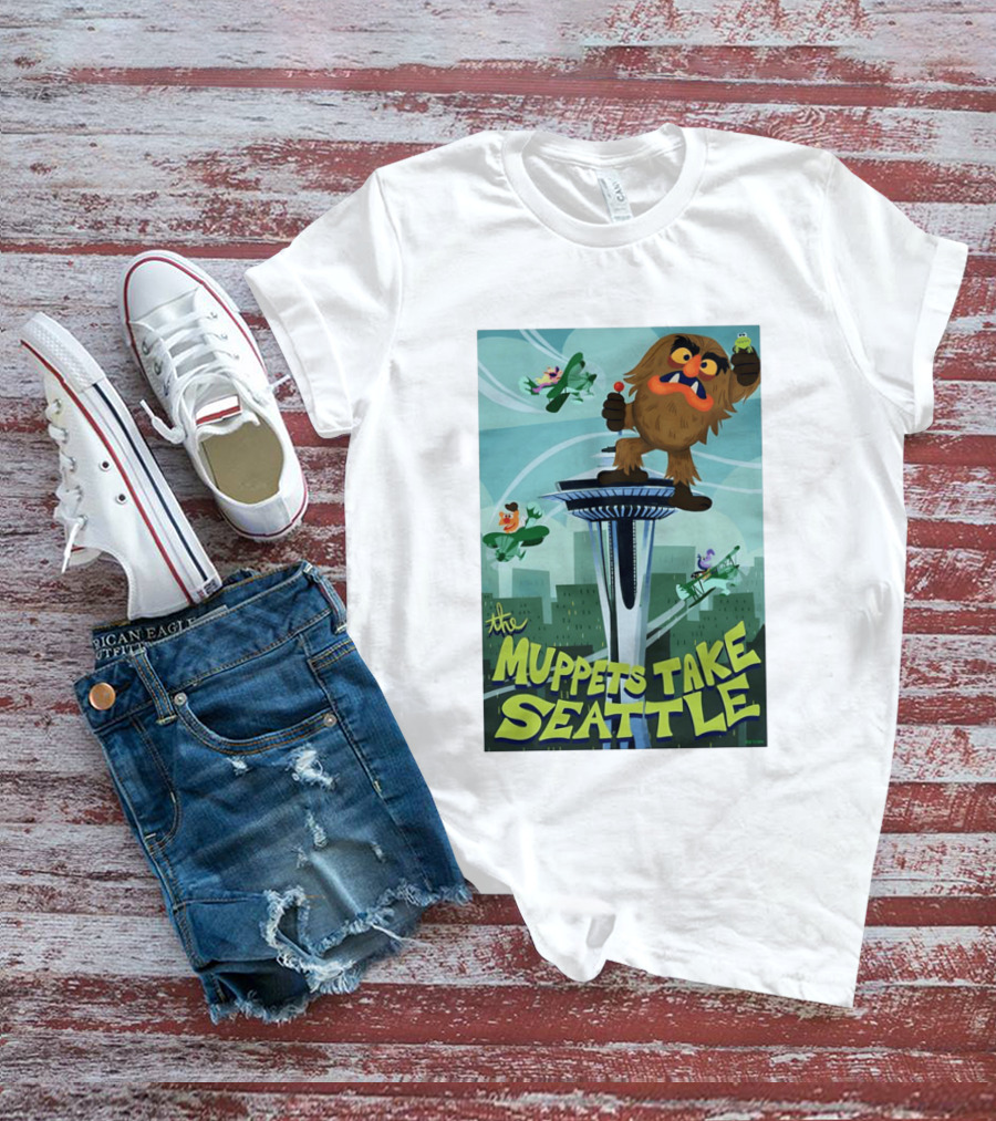 The Muppets Take Seattle Space Needle Adventure With Frog And Characters T-Shirt