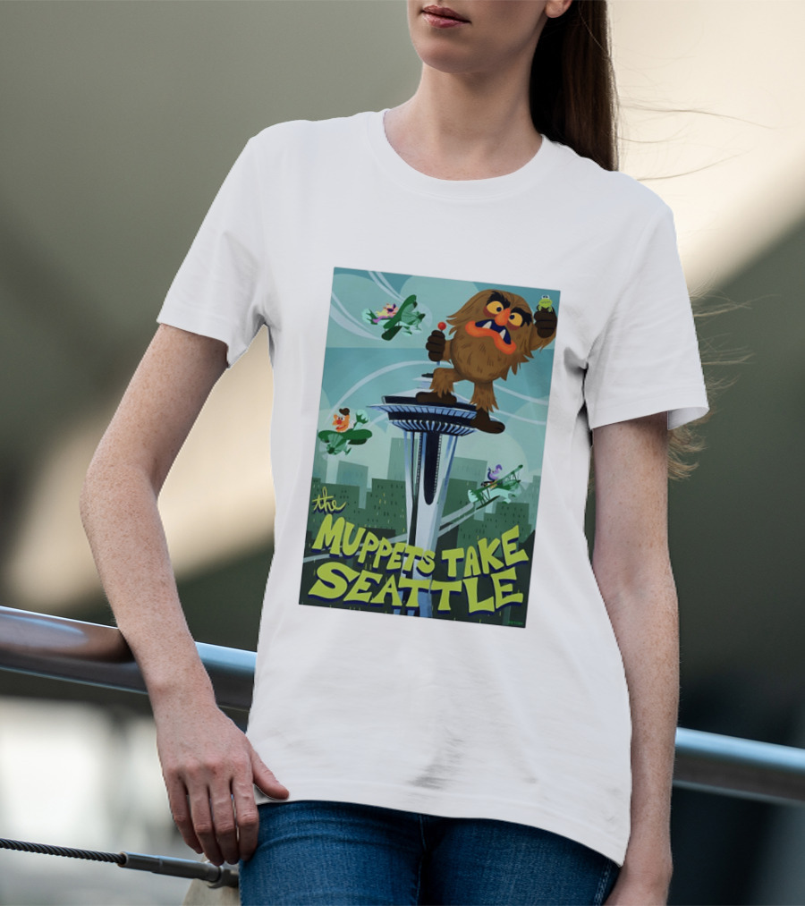 The Muppets Take Seattle Space Needle Adventure With Frog And Characters T-Shirt