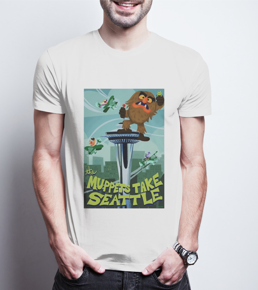 The Muppets Take Seattle Space Needle Adventure With Frog And Characters T-Shirt