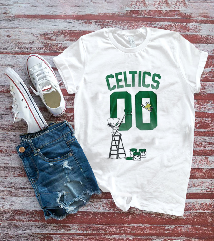 Celtics Snoopy Shut Up And Dribble 00 Painting Peanuts Collaboration T-Shirt