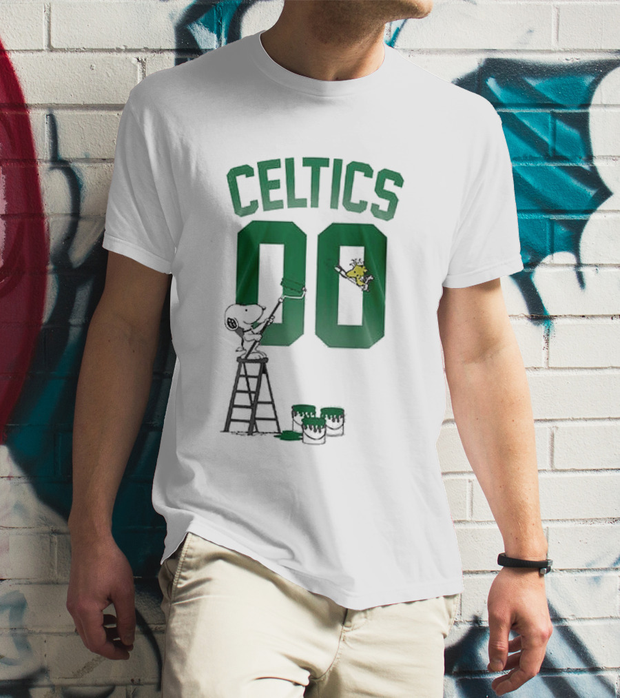 Celtics Snoopy Shut Up And Dribble 00 Painting Peanuts Collaboration T-Shirt