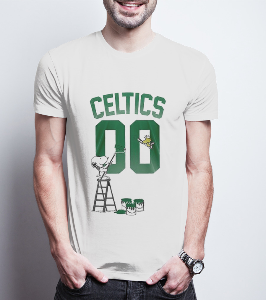 Celtics Snoopy Shut Up And Dribble 00 Painting Peanuts Collaboration T-Shirt