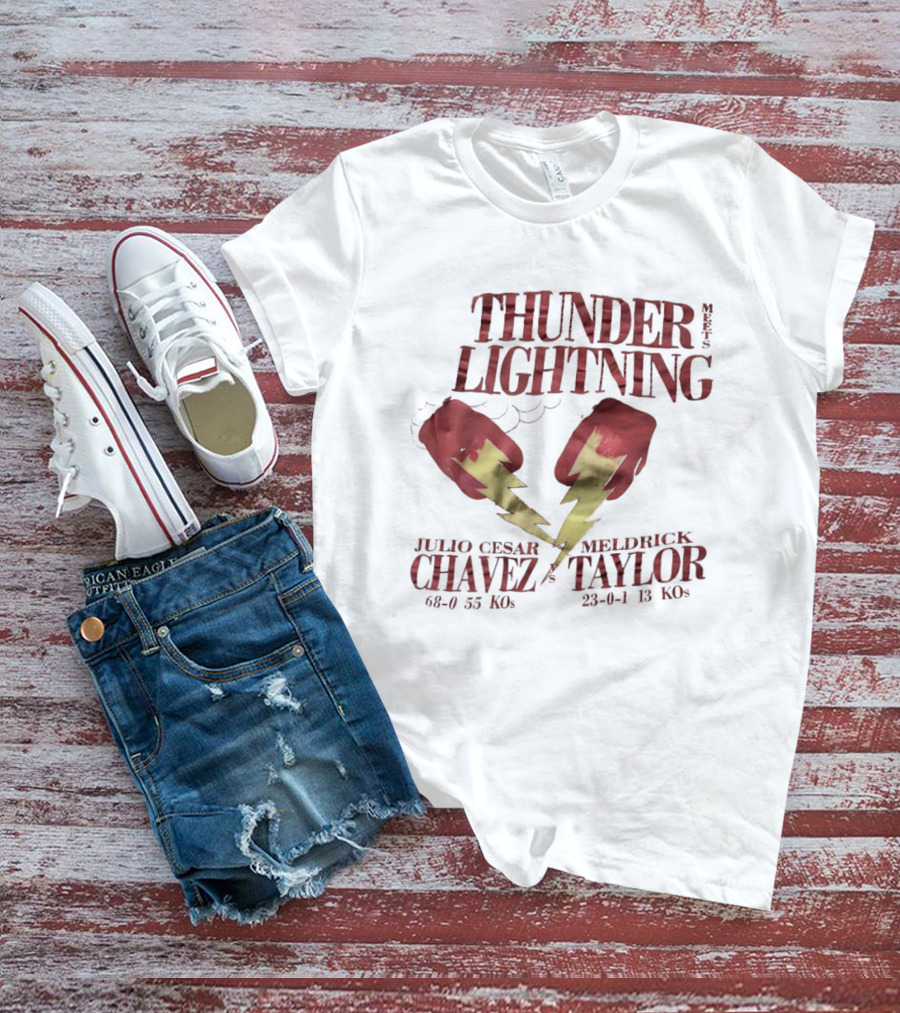 Julio Cesar Chavez Meldrick Taylor Thunder Lightning Boxing Match 1990 T-Shirt