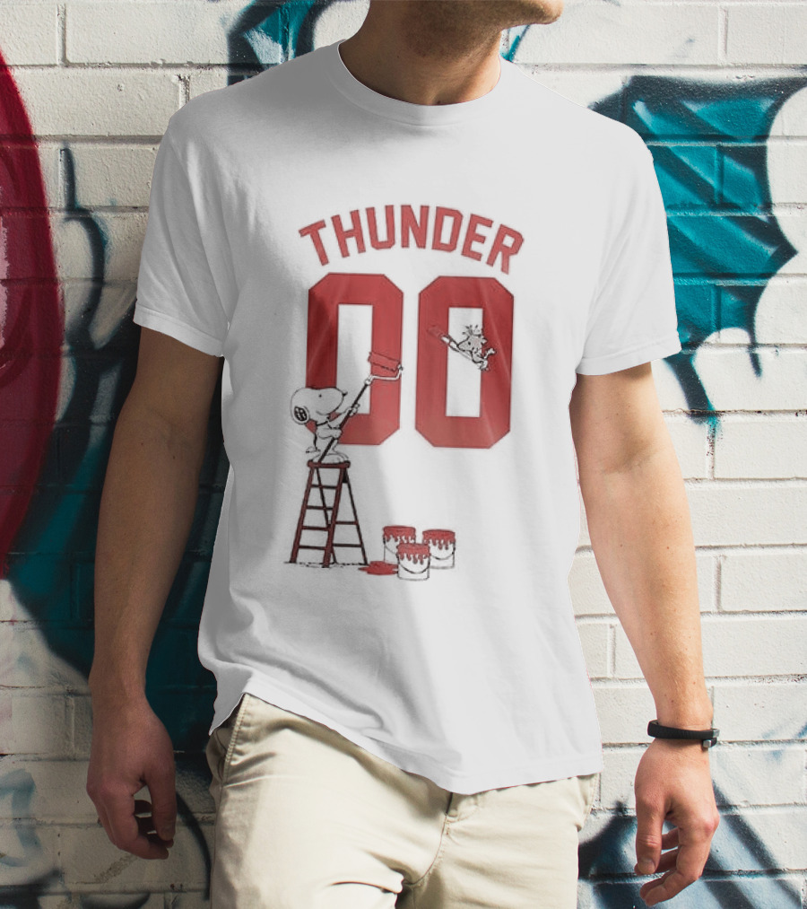 Thunder 00 Oklahoma City Snoopy Basketball Collaboration T-Shirt