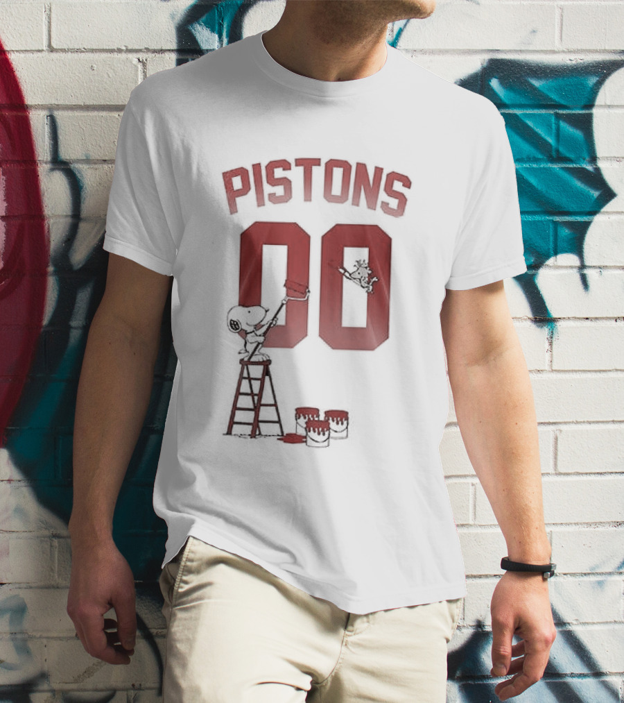 Detroit Pistons Snoopy Shut Up And Dribble 00 Basketball Collaboration T-Shirt