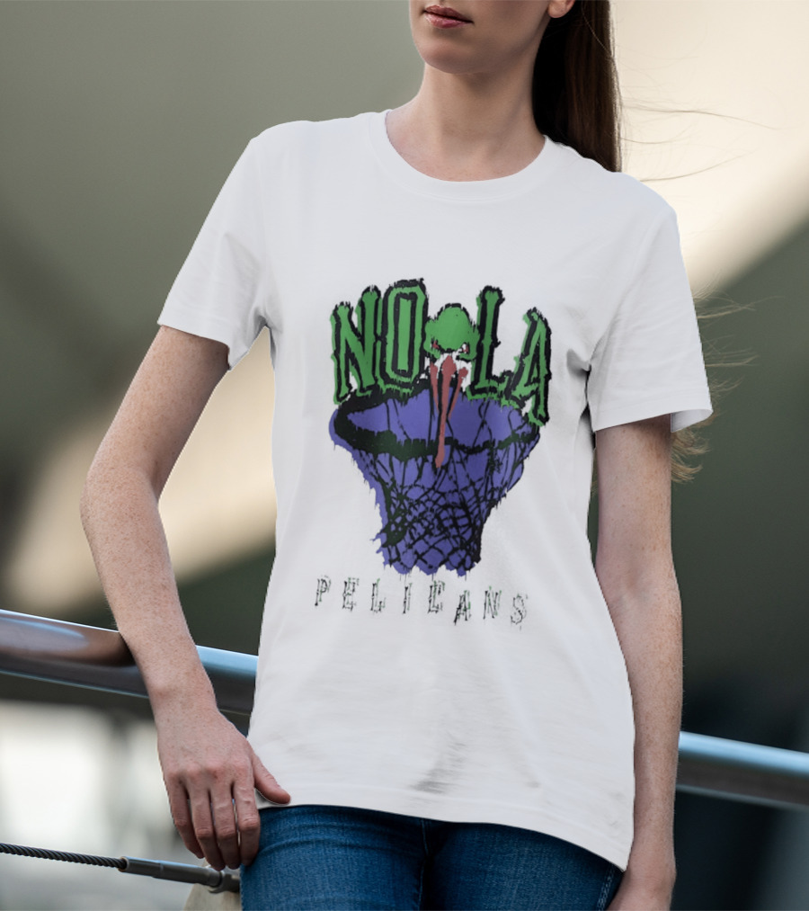 NOLA New Orleans Pelicans Basketball Hoop T-Shirt
