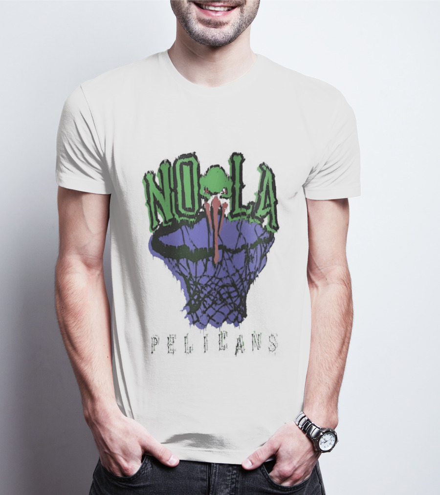NOLA New Orleans Pelicans Basketball Hoop T-Shirt