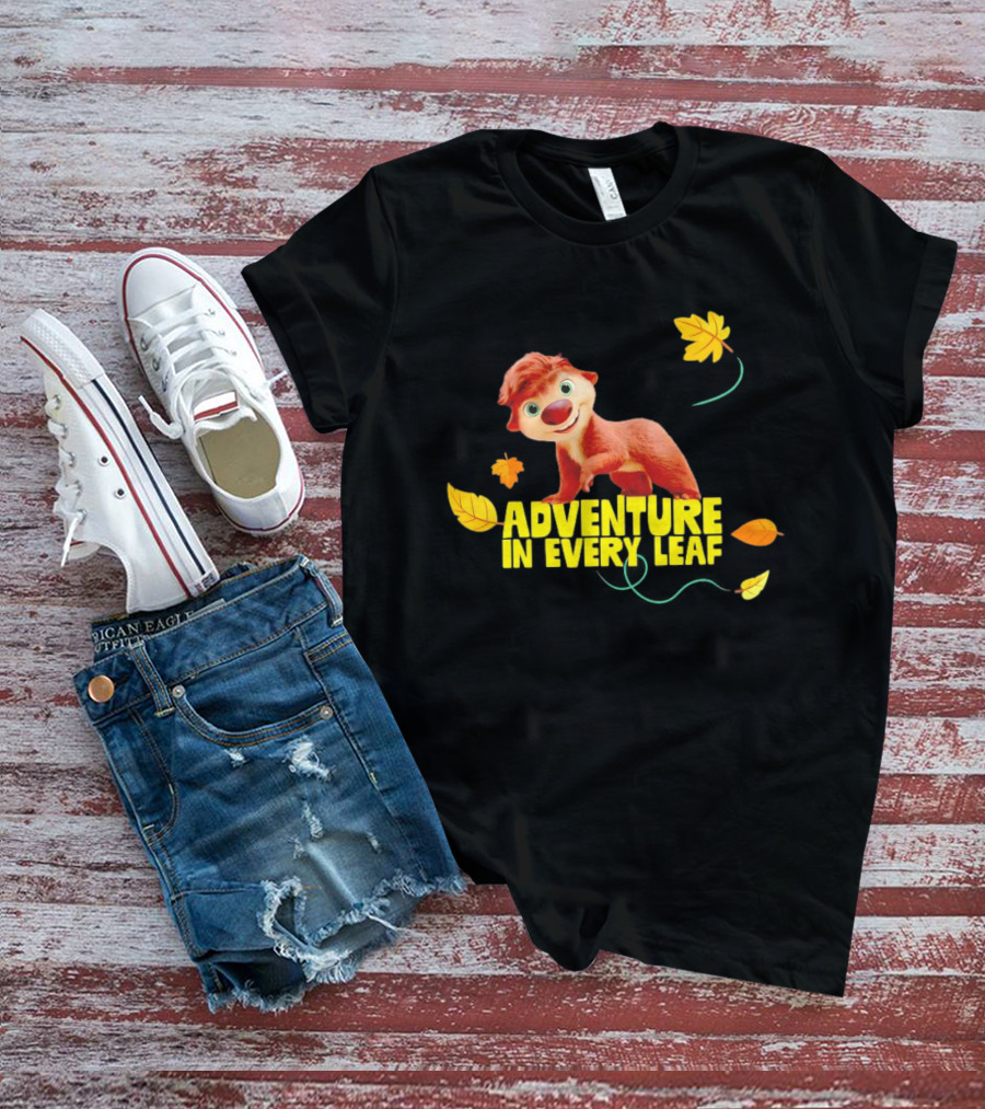 Adventure In Every Leaf Sid The Sloth Character With Autumn Leaves T-Shirt