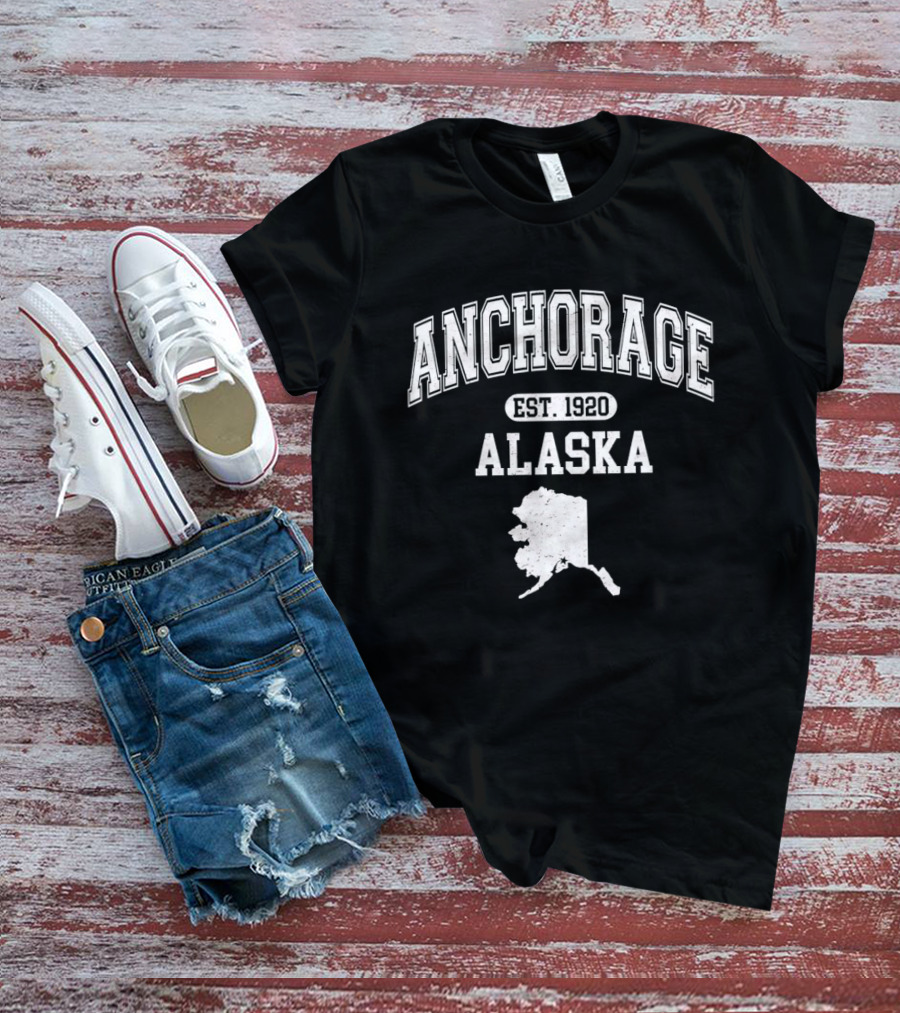 Anchorage Alaska Est 1920 Map Varsity T-Shirt