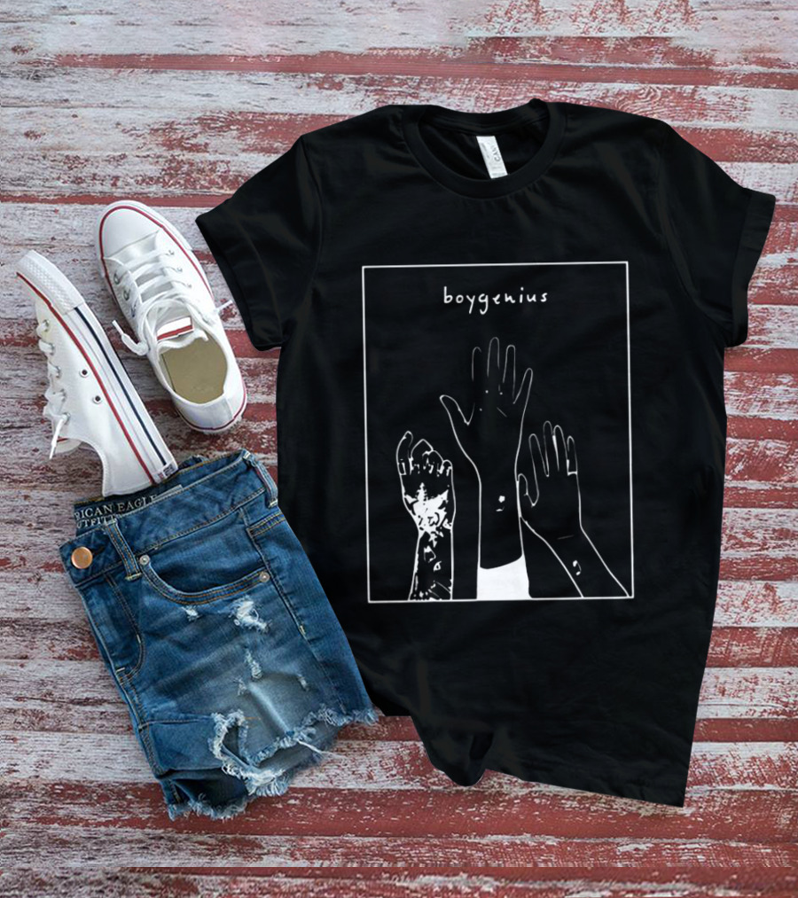 Boygenius Three Raised Hands White Line T-Shirt