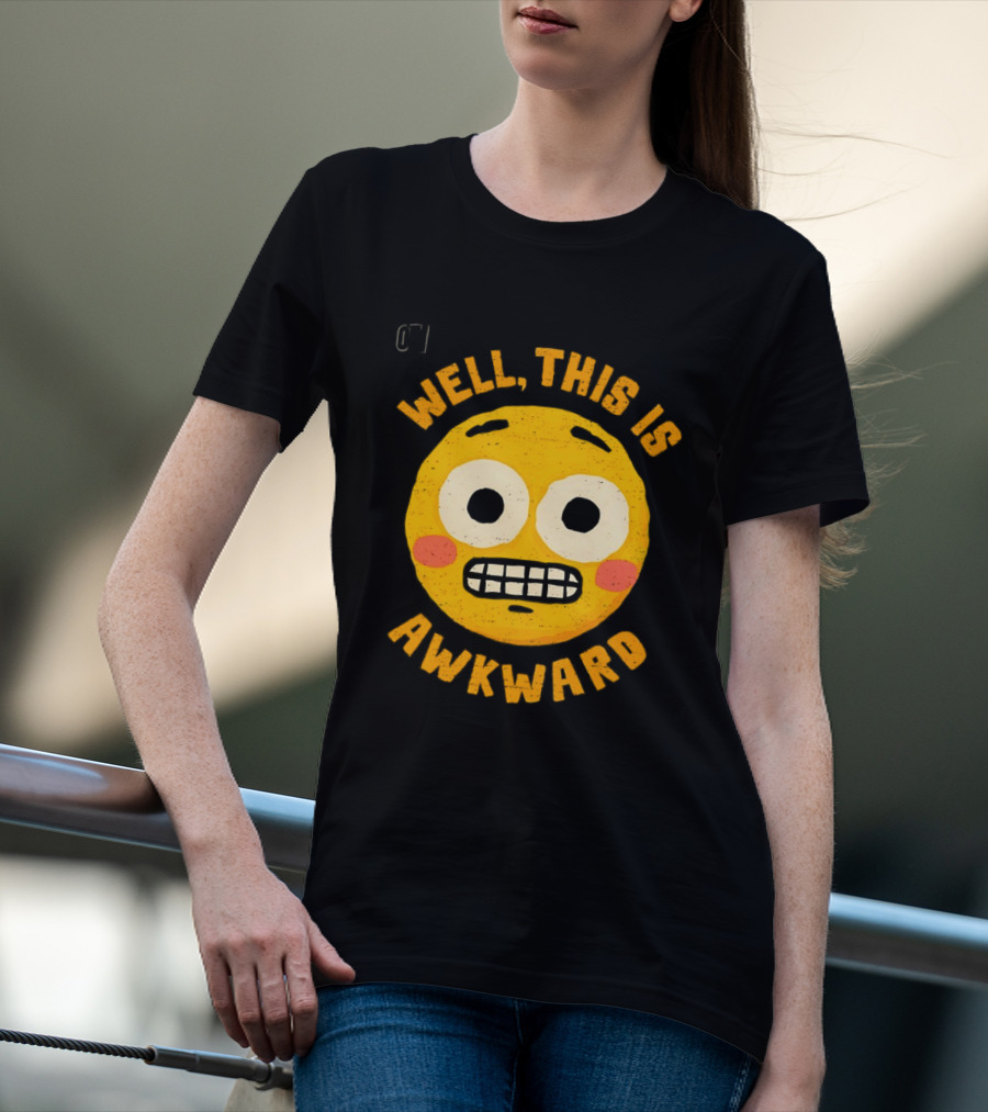 Well This Is Awkward Emoji Expression T-Shirt