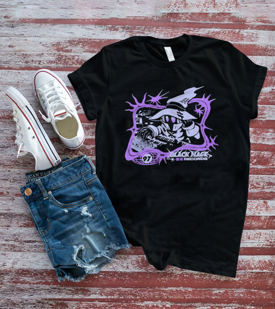 Final Fantasy Black Mage 97 Records Keyboard Wizard Enchantment T-Shirt
