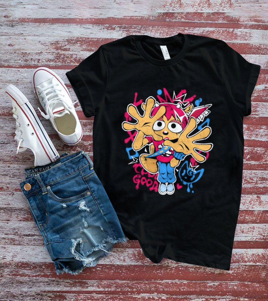 Lammy Metal Girly Vibrant Cartoon Character With Playful Expression And Colorful Burst T-Shirt