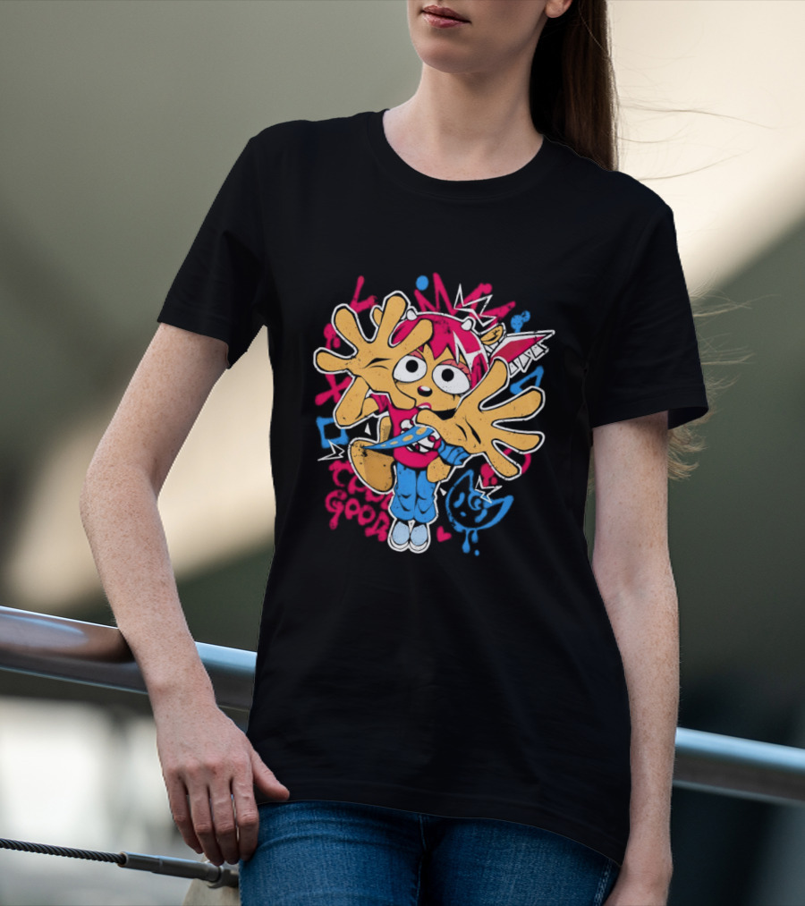Lammy Metal Girly Vibrant Cartoon Character With Playful Expression And Colorful Burst T-Shirt