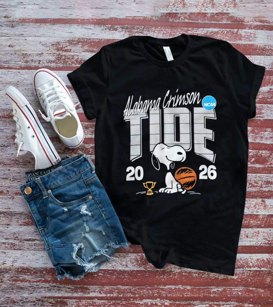 Alabama Crimson Tide Snoopy NCAA Basketball March Madness 2026 T-Shirt