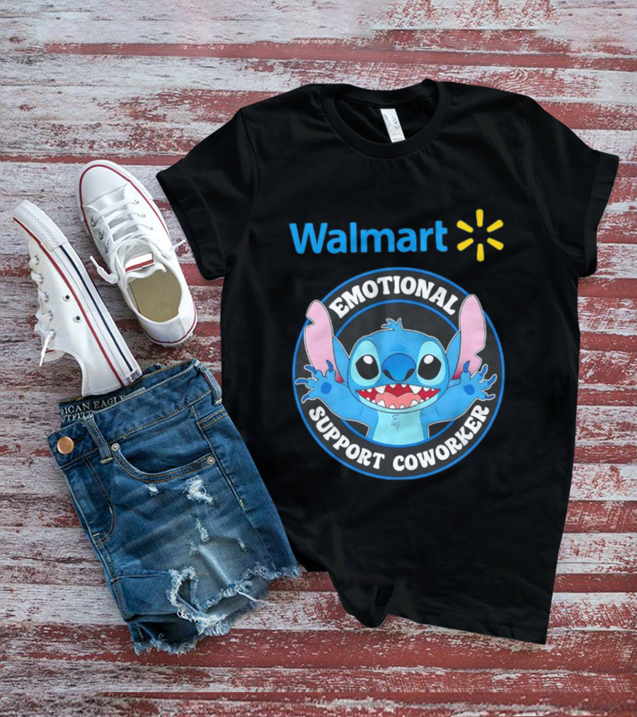 Walmart Stitch Emotional Support Coworker T-Shirt