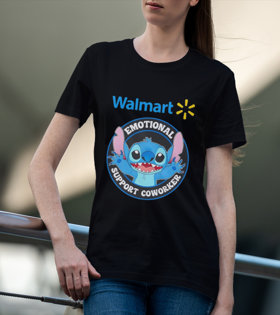 Walmart Stitch Emotional Support Coworker T-Shirt