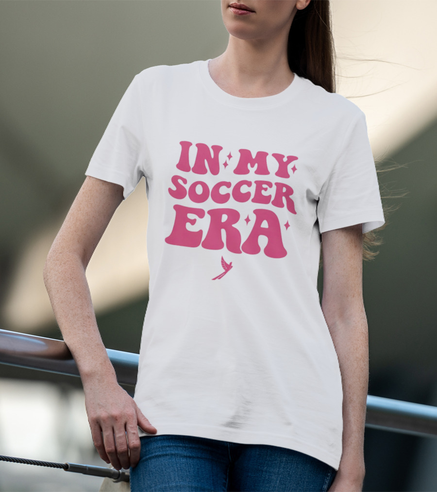 In My Soccer Era Vintage Pink Style With Stars And Winged Motif T-Shirt