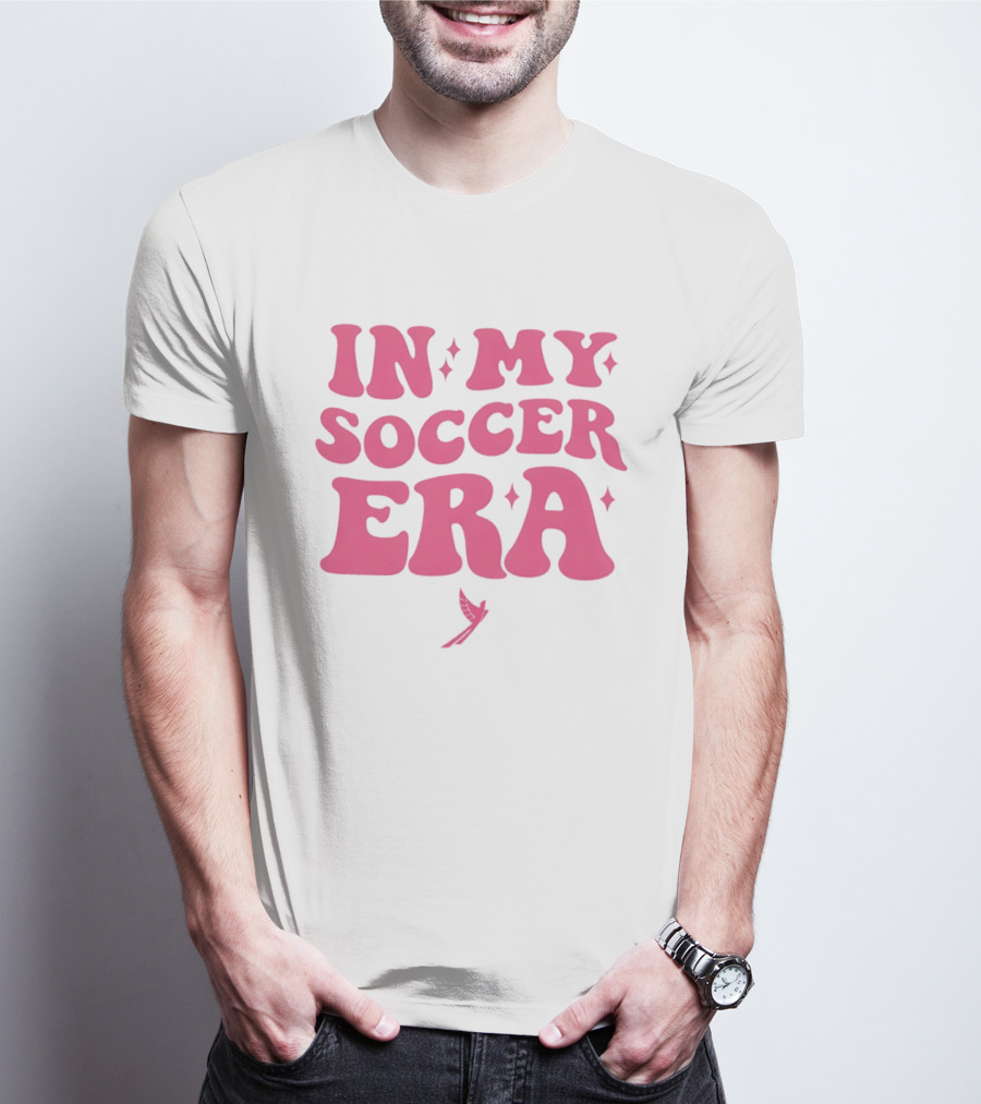 In My Soccer Era Vintage Pink Style With Stars And Winged Motif T-Shirt