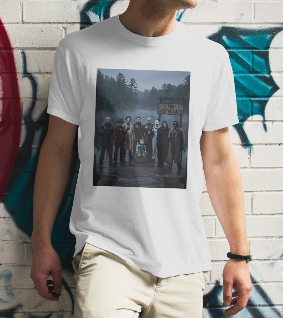Chucky Horror Camp Crystal Lake Jason Freddy Michael Myers Scream T-Shirt