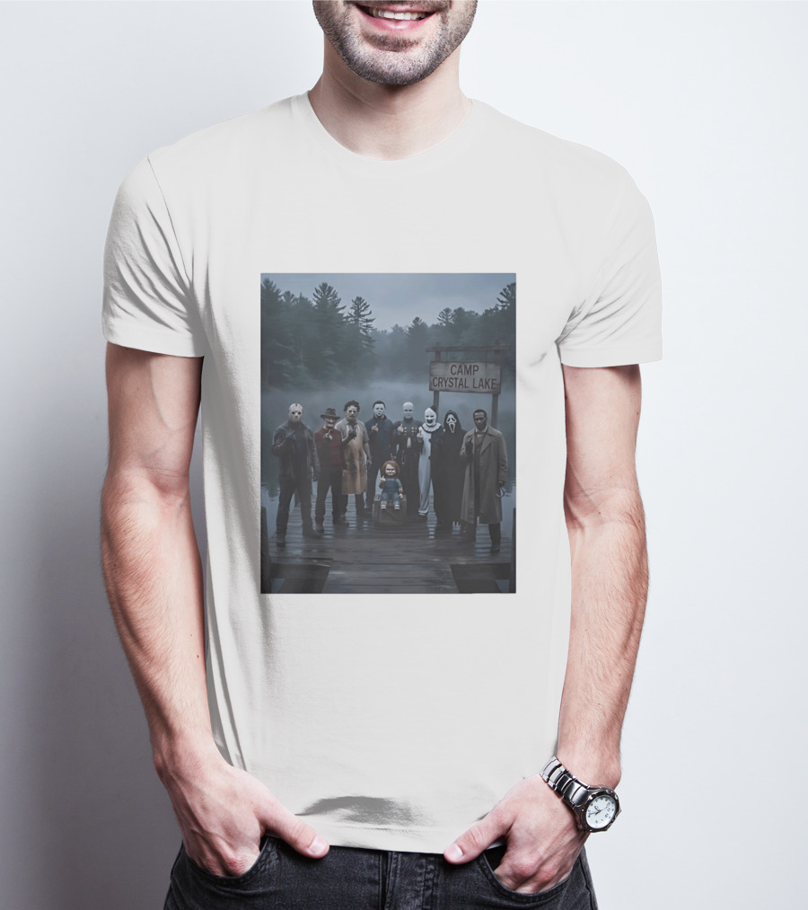 Chucky Horror Camp Crystal Lake Jason Freddy Michael Myers Scream T-Shirt