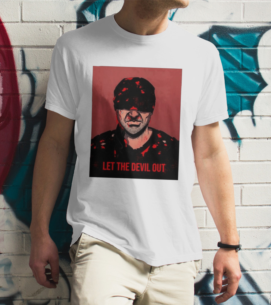 Daredevil Let The Devil Out Blindfolded Hero T-Shirt