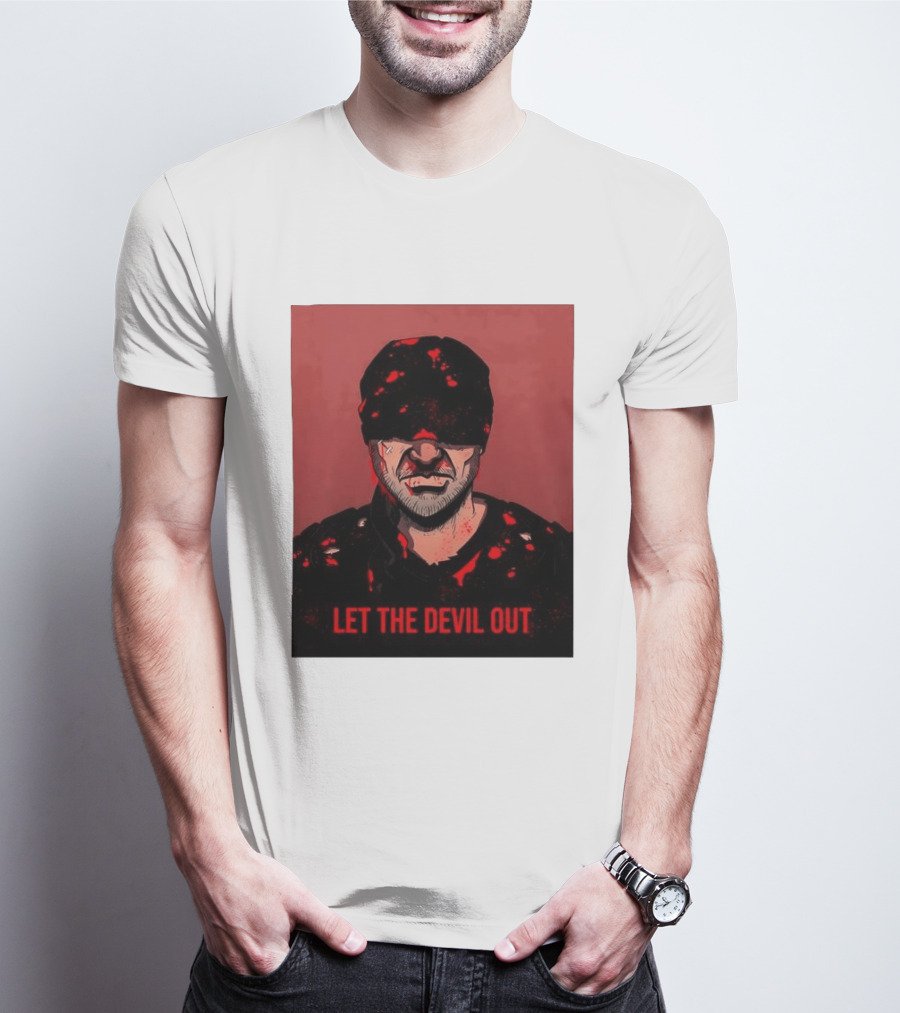 Daredevil Let The Devil Out Blindfolded Hero T-Shirt