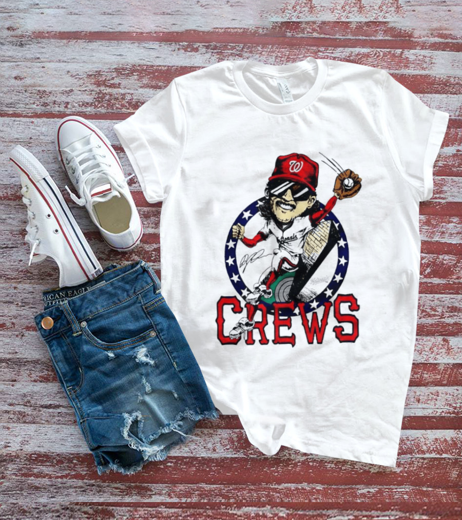 Dylan Crews Washington Nationals MLB Caricature With Baseball Glove And Cap T-Shirt