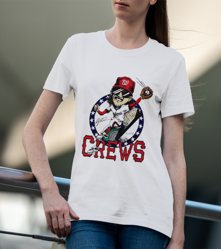 Dylan Crews Washington Nationals MLB Caricature With Baseball Glove And Cap T-Shirt