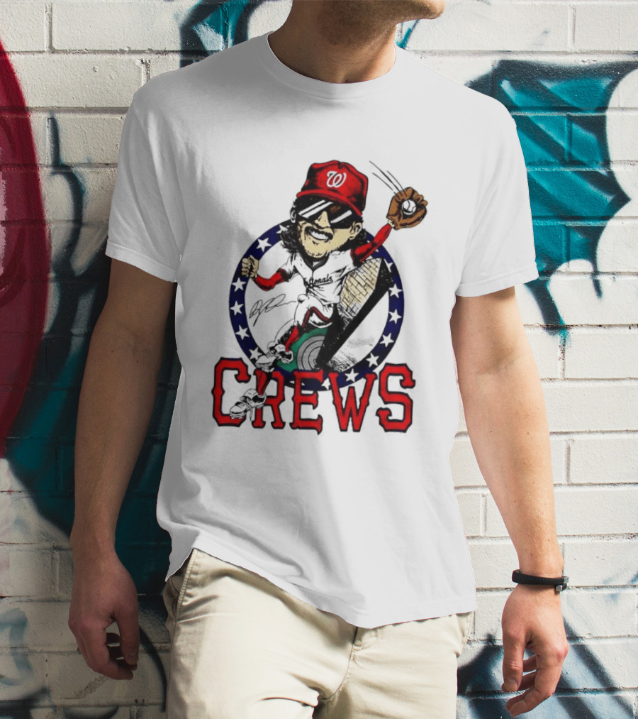 Dylan Crews Washington Nationals MLB Caricature With Baseball Glove And Cap T-Shirt