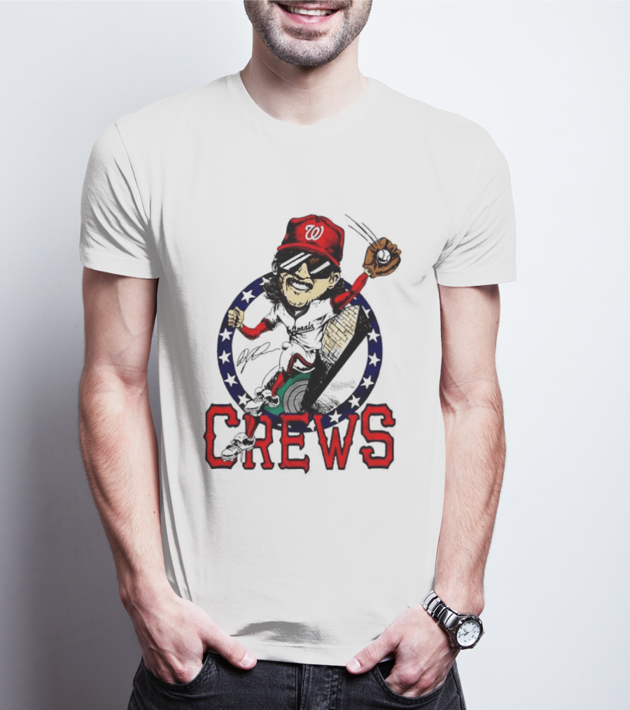 Dylan Crews Washington Nationals MLB Caricature With Baseball Glove And Cap T-Shirt