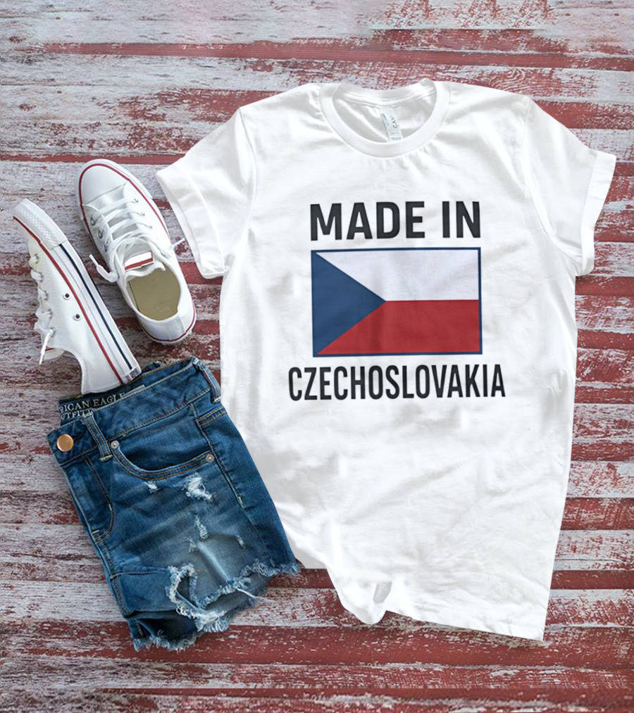Made In Czechoslovakia Czechia Flag Heritage T-Shirt