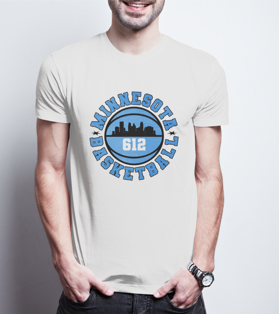 Minnesota Basketball 612 City Skyline T-Shirt