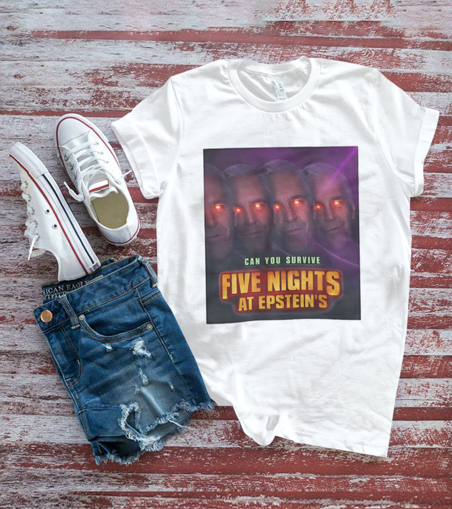 Five Nights At Epstein's Can You Survive Imagery With Glowing Eyes T-Shirt