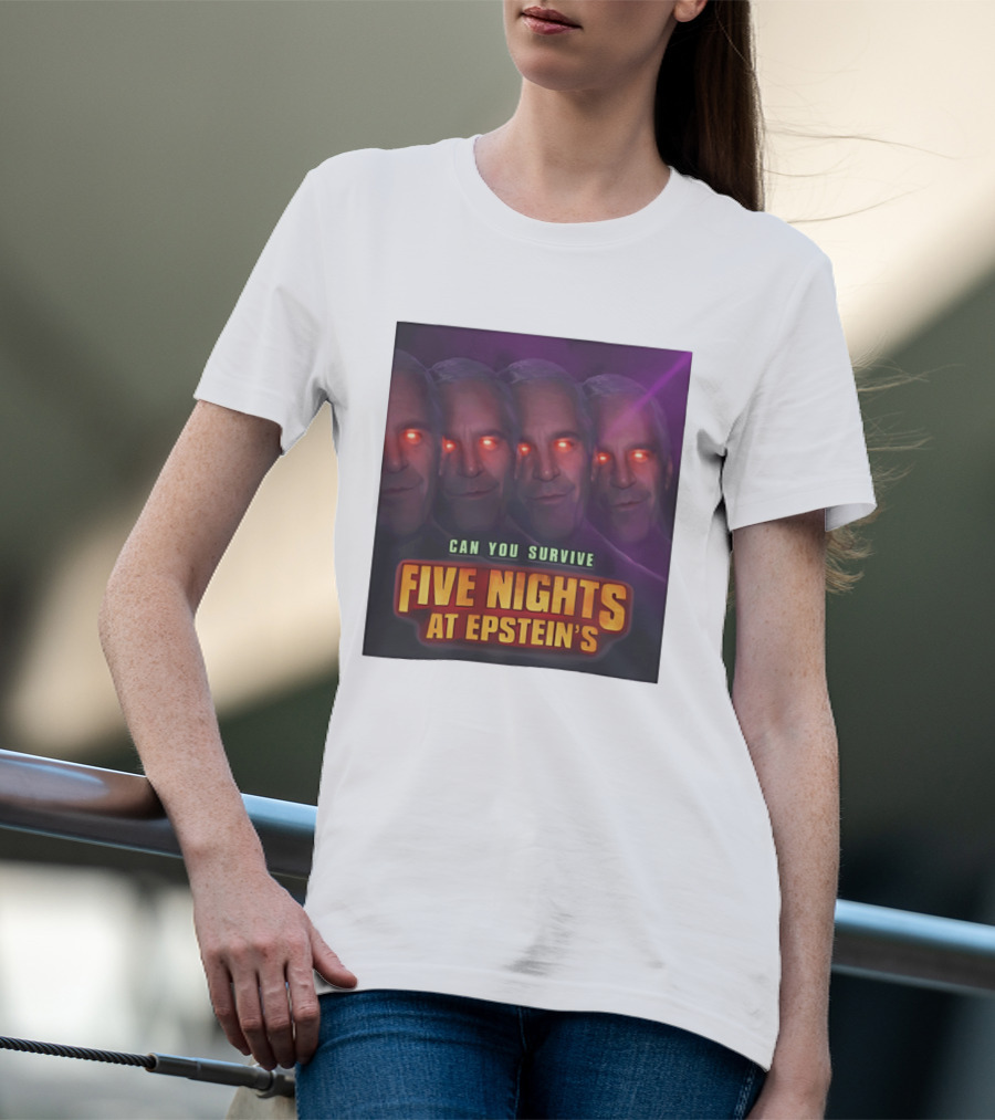 Five Nights At Epstein's Can You Survive Imagery With Glowing Eyes T-Shirt