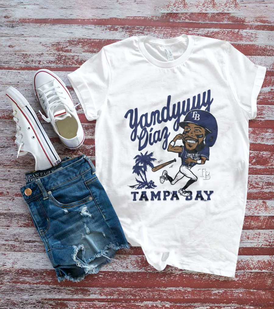 Yandy Diaz Tampa Bay Rays Yandyuuuu MLB Baseball Caricature T-Shirt