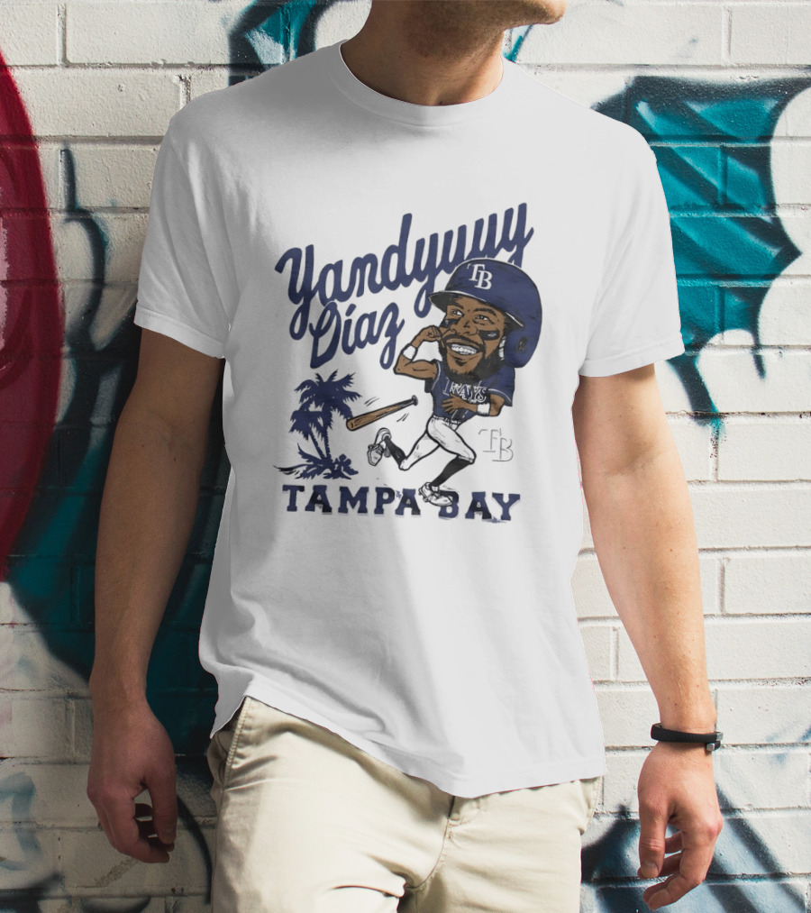 Yandy Diaz Tampa Bay Rays Yandyuuuu MLB Baseball Caricature T-Shirt