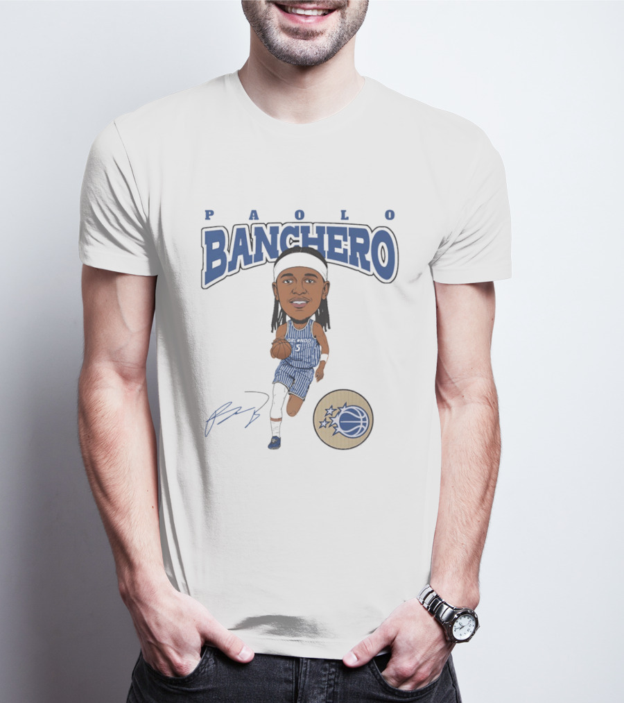 Paolo Banchero Orlando Magic Basketball Player Cartoon T-Shirt