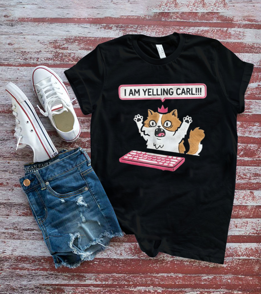Cat Princess Donut I Am Yelling Carl Keyboard T-Shirt