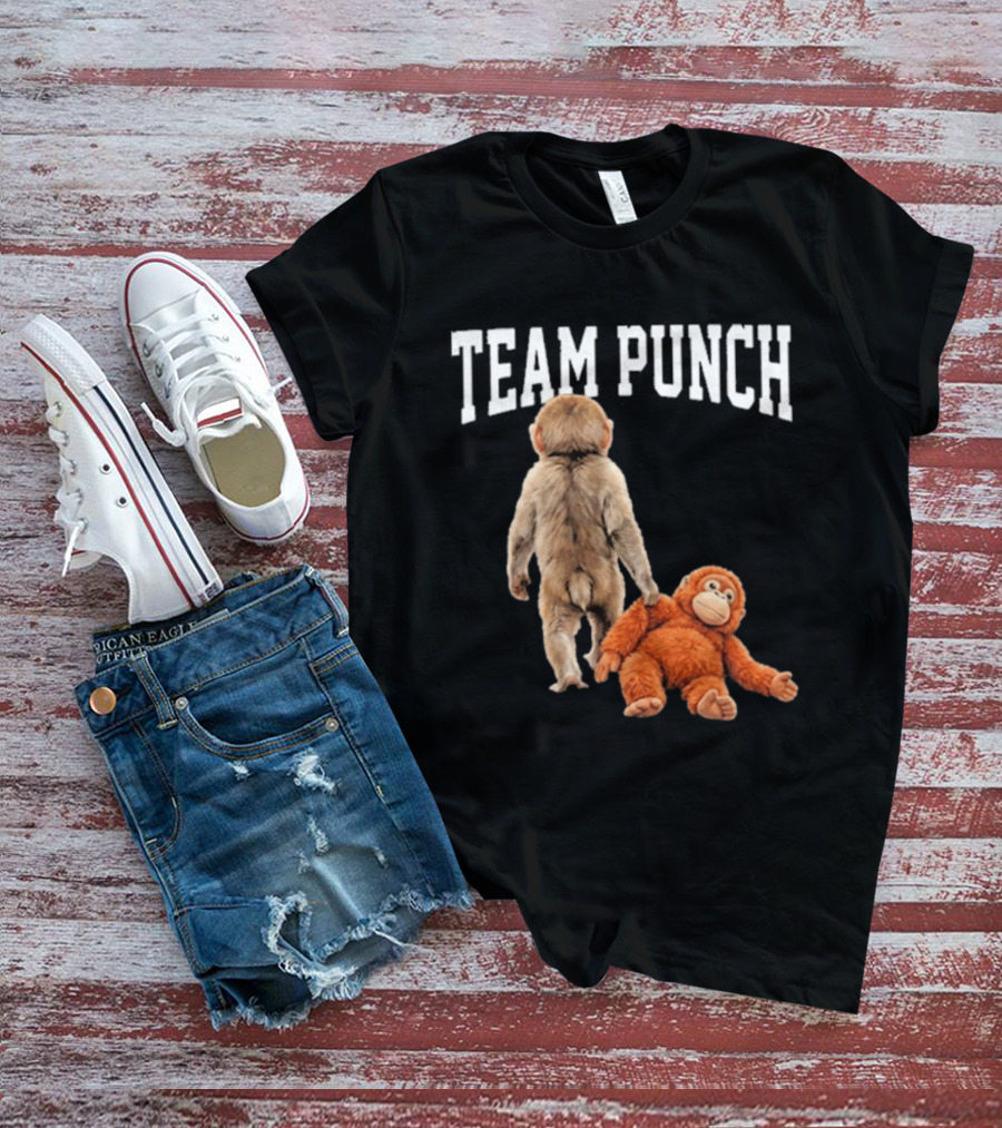 Team Punch Viral Monkey Stuffed Toy Fun T-Shirt