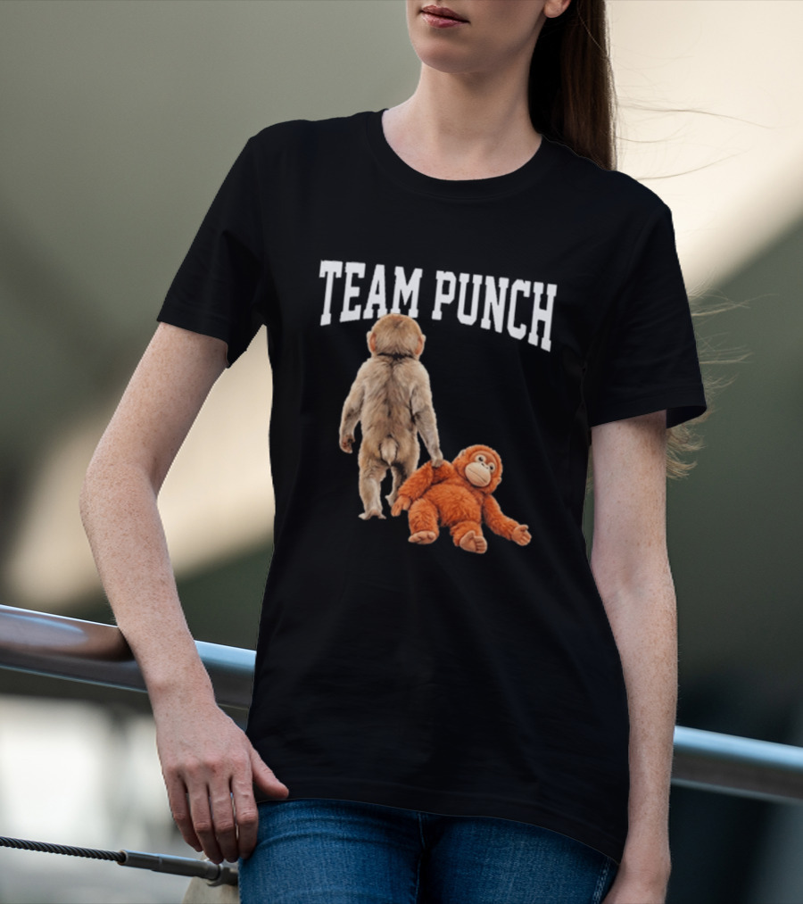 Team Punch Viral Monkey Stuffed Toy Fun T-Shirt