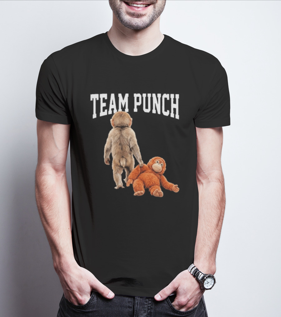 Team Punch Viral Monkey Stuffed Toy Fun T-Shirt