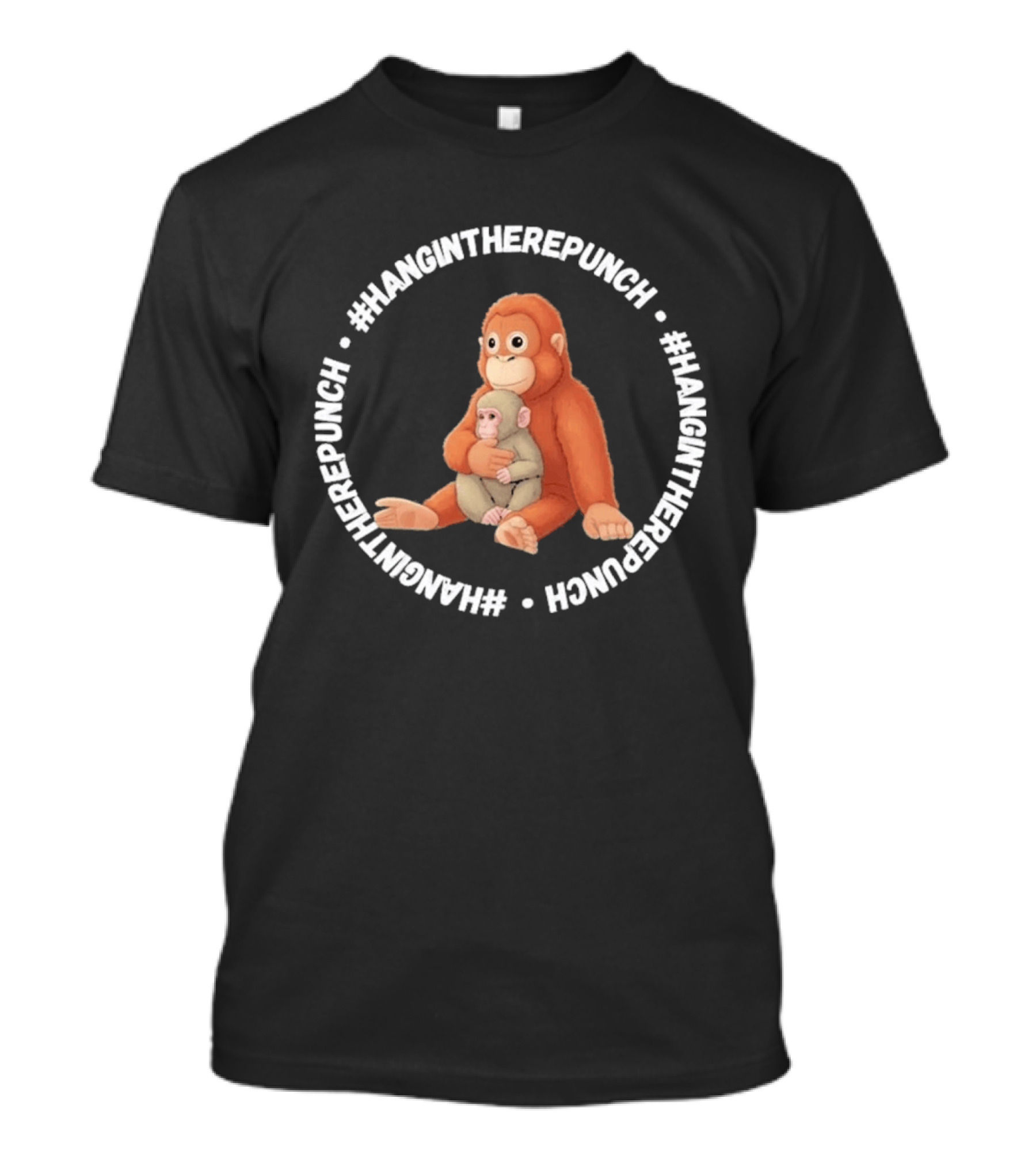 #HangInTherePunch Viral Monkey Pair Hug T-Shirt