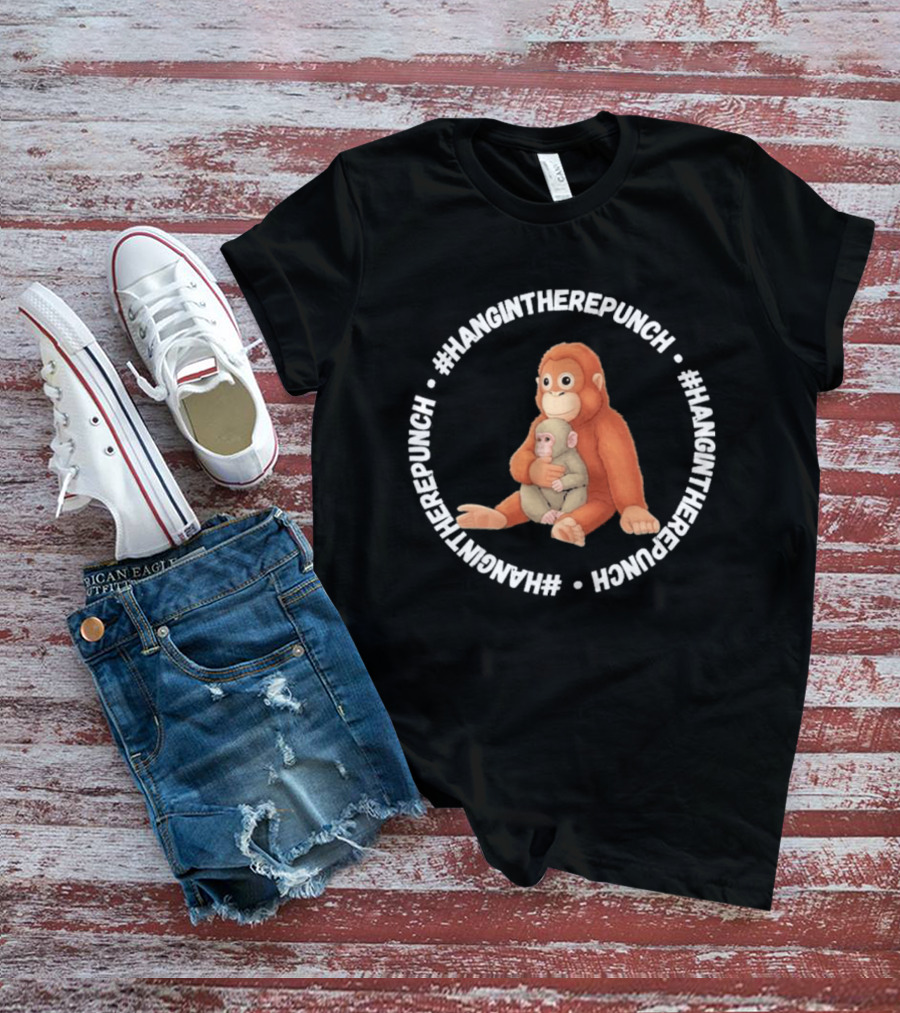 #HangInTherePunch Viral Monkey Pair Hug T-Shirt